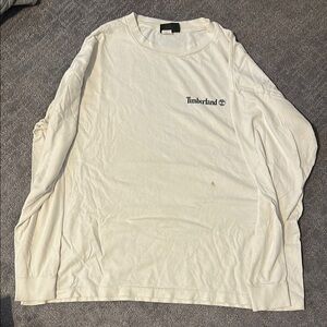 Timberland White Long Sleeve Tee Classic Design